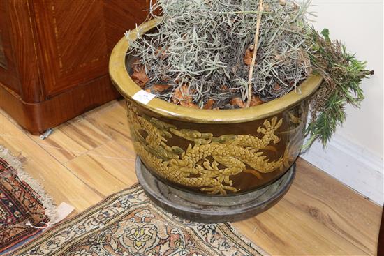 Pair of Oriental plant pot W.50cm